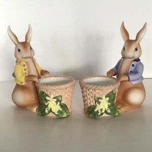 Partylite Bunny Bertie & Bea tealight/votive/egg holder
